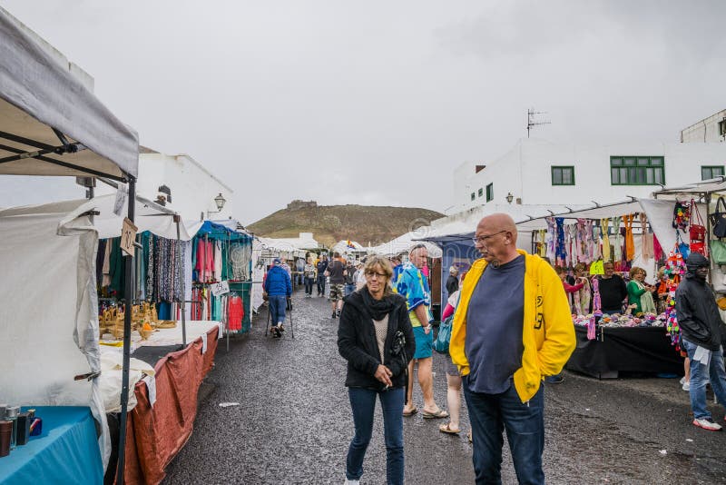 Construção tradicional em Teguise foto de stock