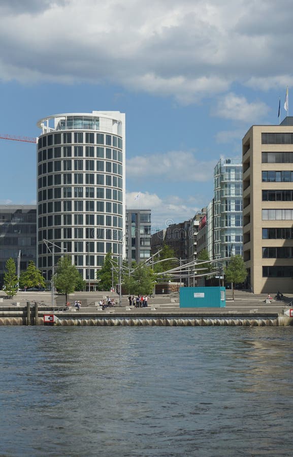 Construções no HafenCity Hamburgo - Alemanha foto de stock