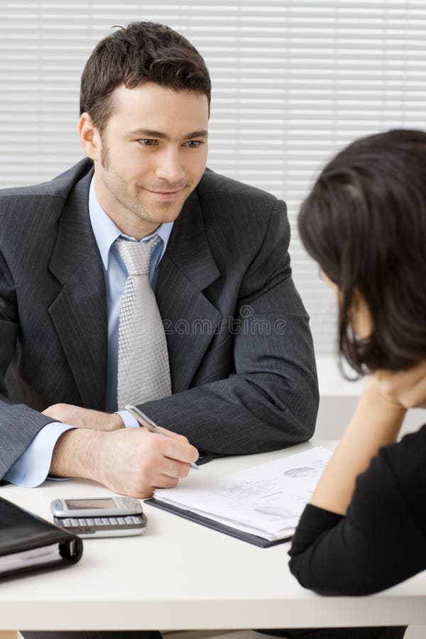 Consultation d'homme d'affaires images libres de droits