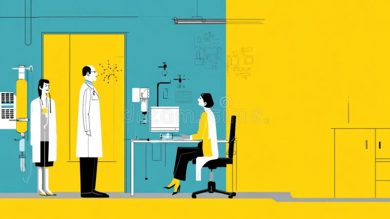 Consultazione medica generata dall'IA illustrazione vettoriale