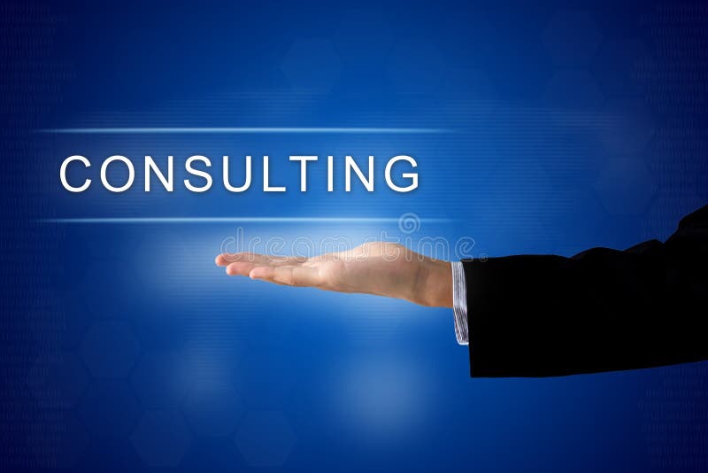 Consulting button on virtual screen royalty free stock images Consulting button on virtual screen royalty free stock images