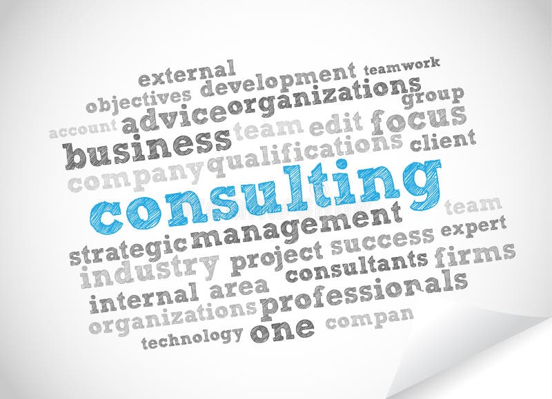 Consulting word cloud stock illustration