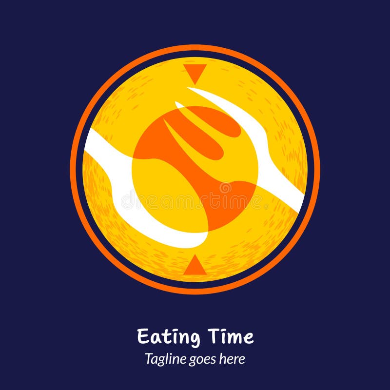 Consumición de la plantilla de la comida del logotipo del tiempo ilustración del vector Consumición de la plantilla de la comida del logotipo del tiempo ilustración del vector