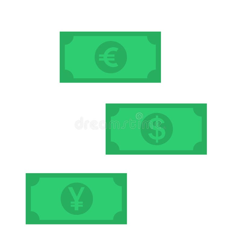 Conta dos ienes do dólar euro- ilustração royalty free Conta dos ienes do dólar euro- ilustração royalty free