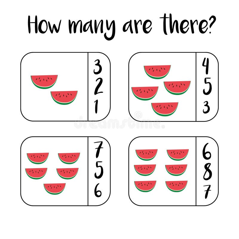 Contagem De Jogos Educacionais Infantis. Adição De Números De Matemática Do  Estudo. Atividade Matemática Infantil No Verão Ilustração do Vetor -  Ilustração de vetor, kindergarten: 221858965