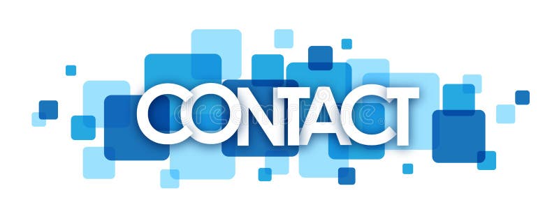 CONTACT Blue Overlapping Squares Banner Stock Illustration - Illustration  of mobile, contacts: 119572574