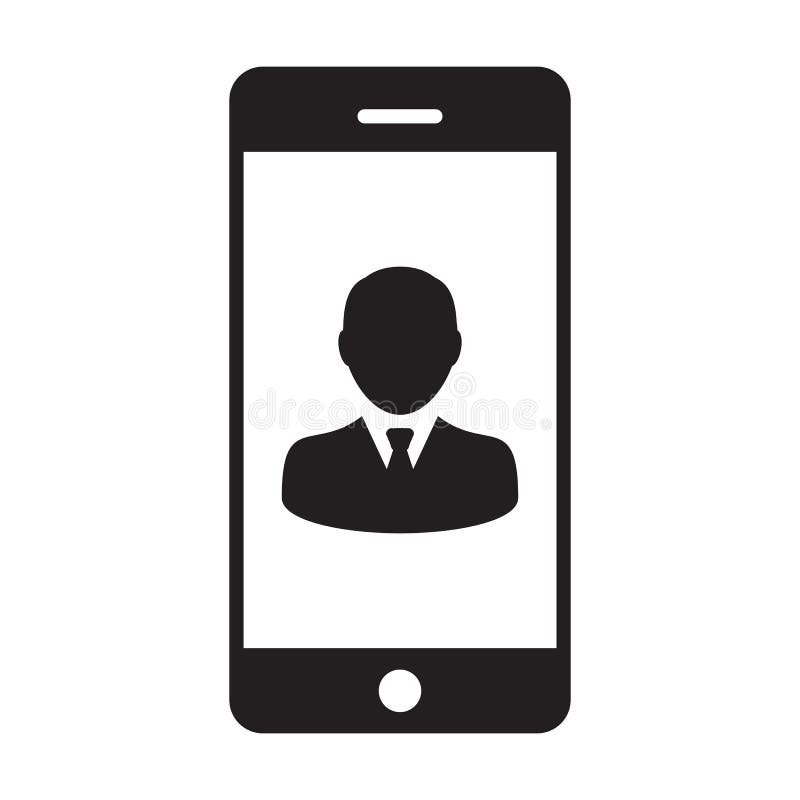 Phone icon vector male user person profile avatar symbol for contact -  Stock Image - Everypixel