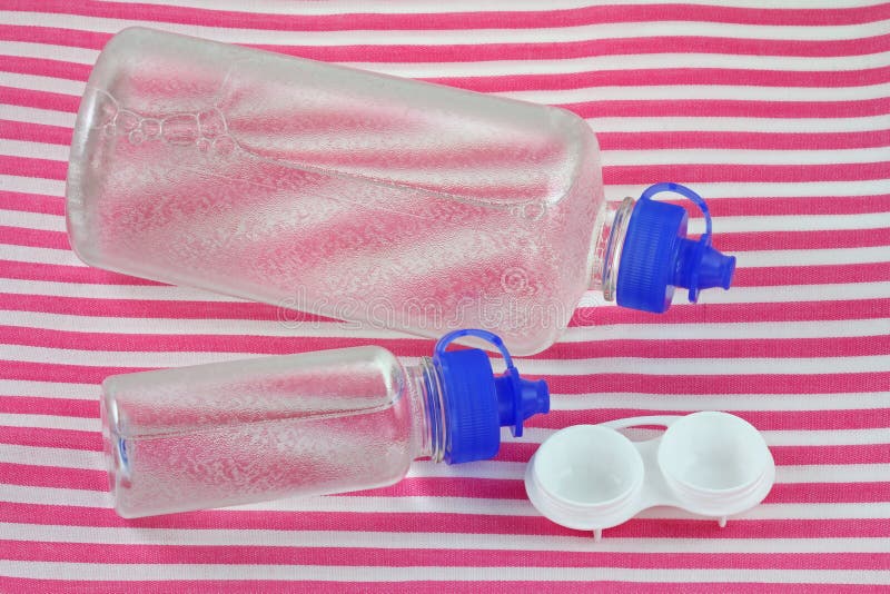 Contact Lens Solution and a Lens Case Stock Photo Image of medical