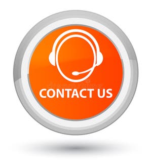 Contact Us customer Care Icon Prime Orange Round Button Stock 