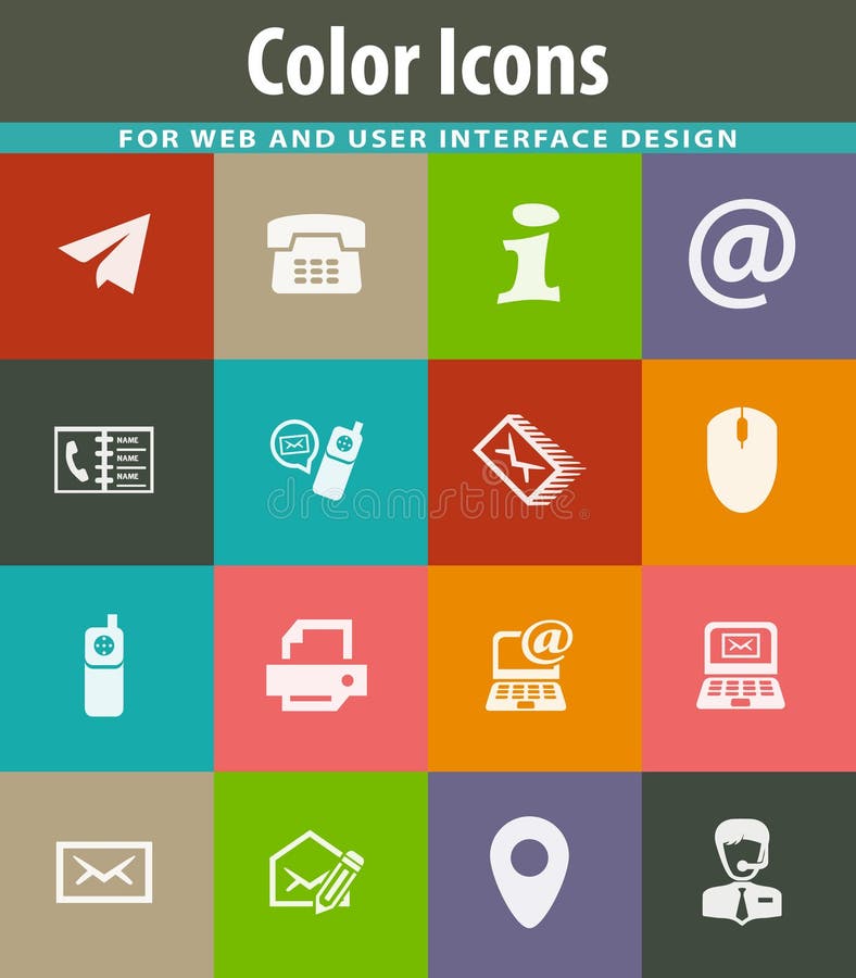 Contact us icons set stock vector. Illustration of mobile 143038897