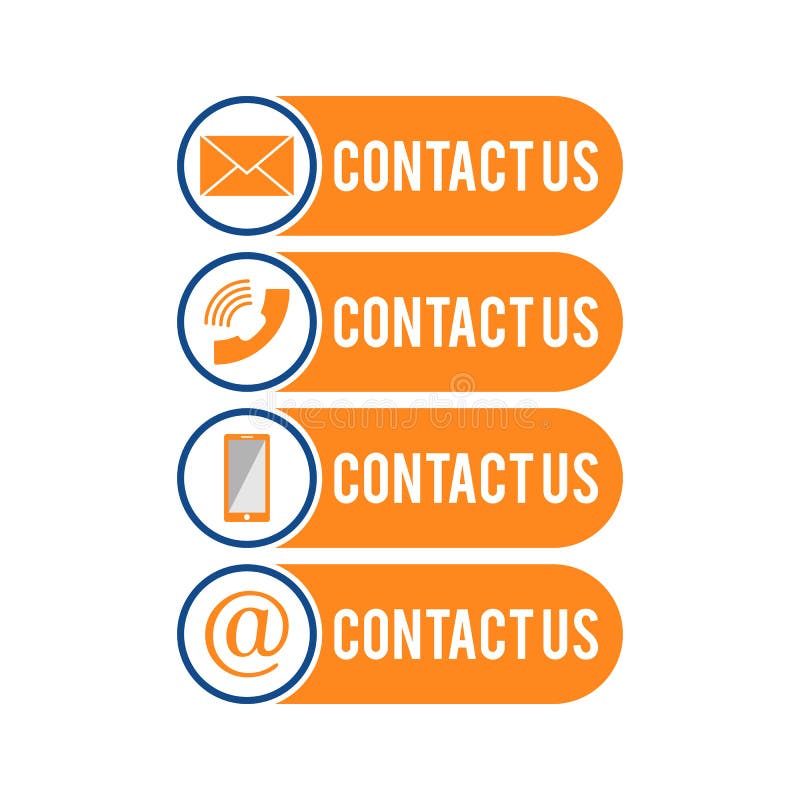 Contact Us Icons.  Icon Set, Contact Support Sign Stock Vector