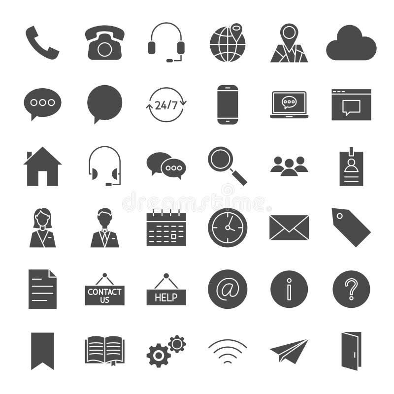 Contact Us Solid Web Icons stock illustration Contact Us Solid Web Icons stock illustration