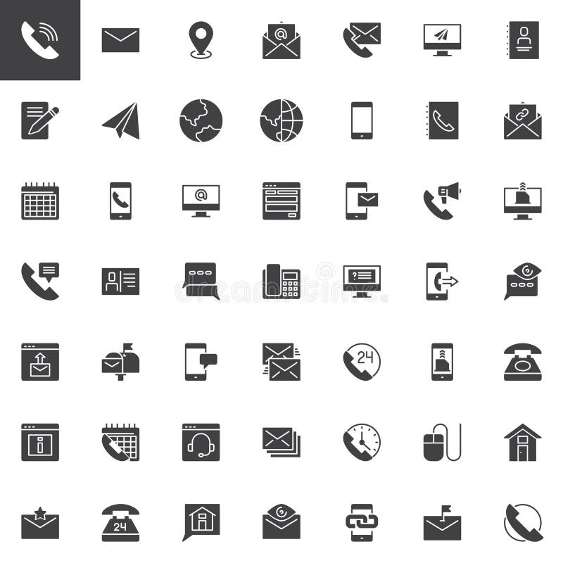 Contact us vector icons set royalty free illustration Contact us vector icons set royalty free illustration