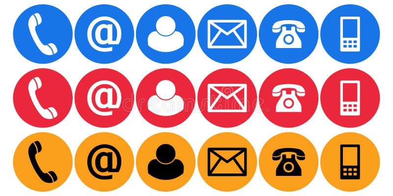 Contact us call mail icons on white background - vector illustration. Contact us call mail icons on white background - vector illustration