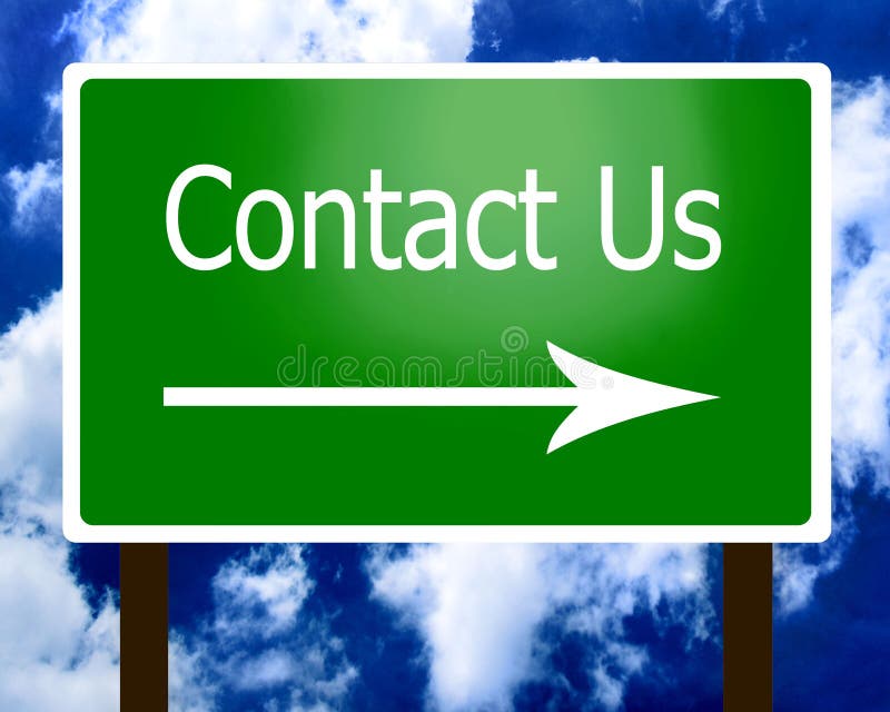 Contact Us sign guidepost and an arrow. Contact Us sign guidepost and an arrow