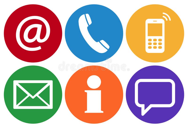 contactez-nous six icônes réglées illustration libre de droits contactez-nous six icônes réglées illustration libre de droits