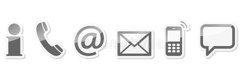 contactez-nous six icônes réglées illustration stock contactez-nous six icônes réglées illustration stock