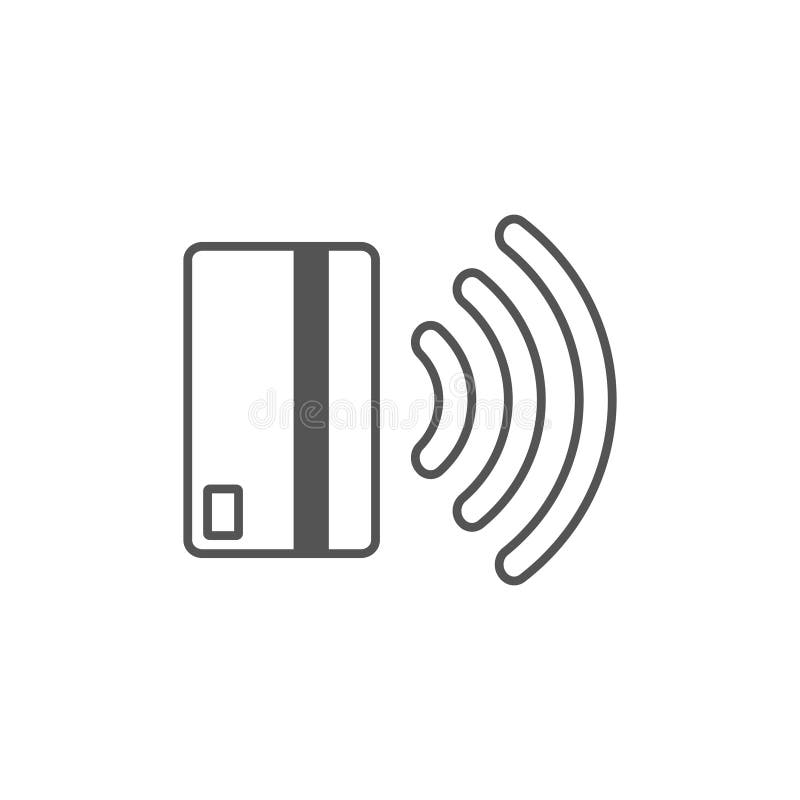 Contactless payment icon. Near-field communication &x28;NFC&x29; card technology concept icon. Tap to pay. vector illustration.