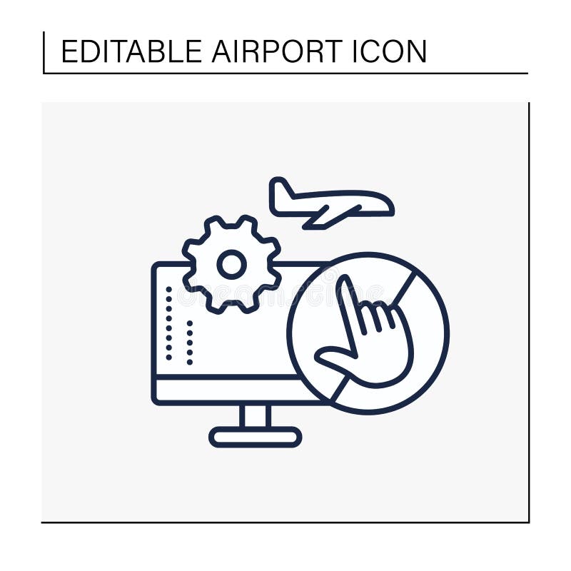 Contactless technologies line icon stock illustration