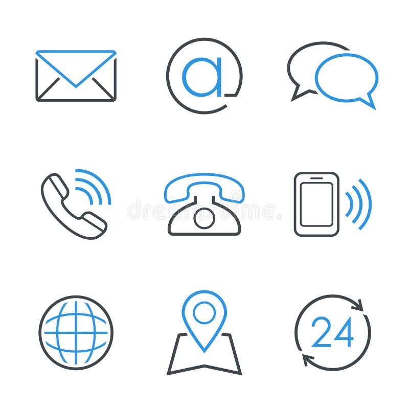 Contacts simple vector icon set royalty free illustration
