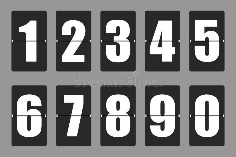 Contador de tiempo de la cuenta descendiente, marcador mecánico del color blanco con diversos números Ilustración del vector libre illustration Contador de tiempo de la cuenta descendiente, marcador mecánico del color blanco con diversos números Ilustración del vector libre illustration