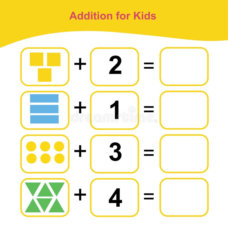 jogo de matemática com imagens para crianças jogo de educação de nível fácil  para atividades de planilha pré-escolar de crianças 2423026 Vetor no  Vecteezy