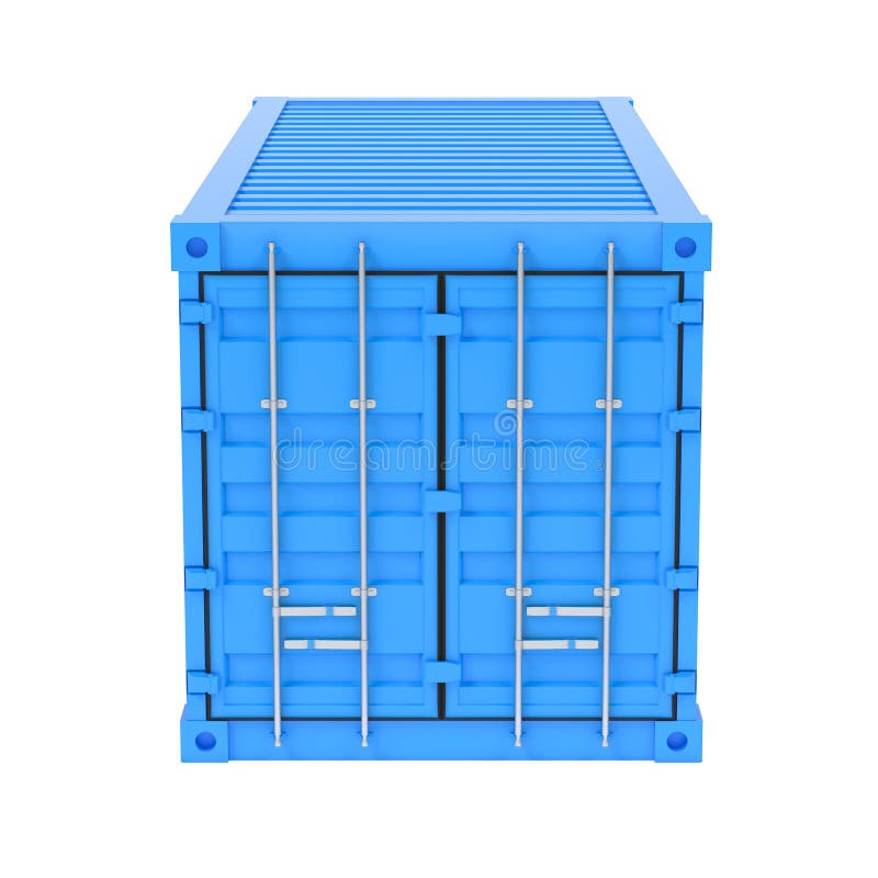 Container. contenitore intermodale blu illustrazione vettoriale