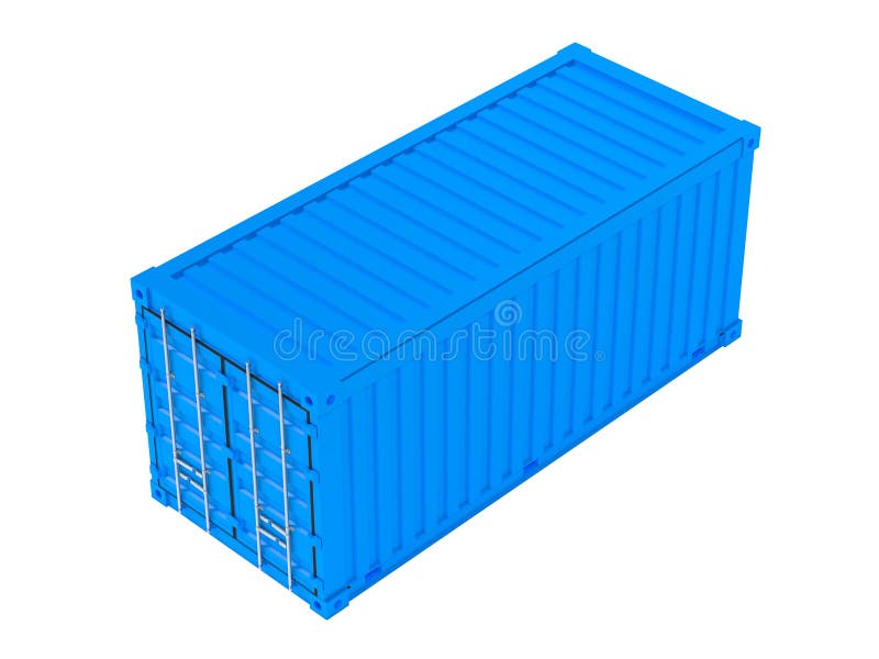 Container. contenitore intermodale blu illustrazione di stock
