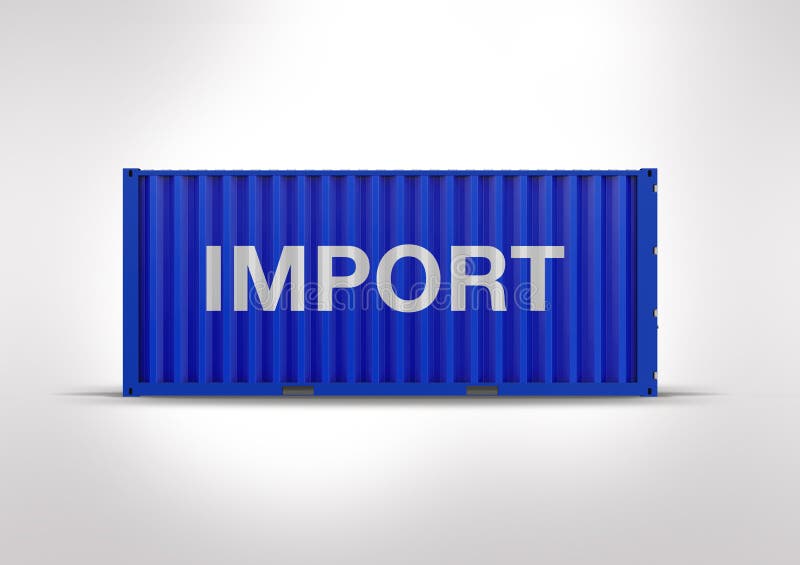 Container in 3D teruggevend, kleur blauw royalty-vrije illustratie Container in 3D teruggevend, kleur blauw royalty-vrije illustratie