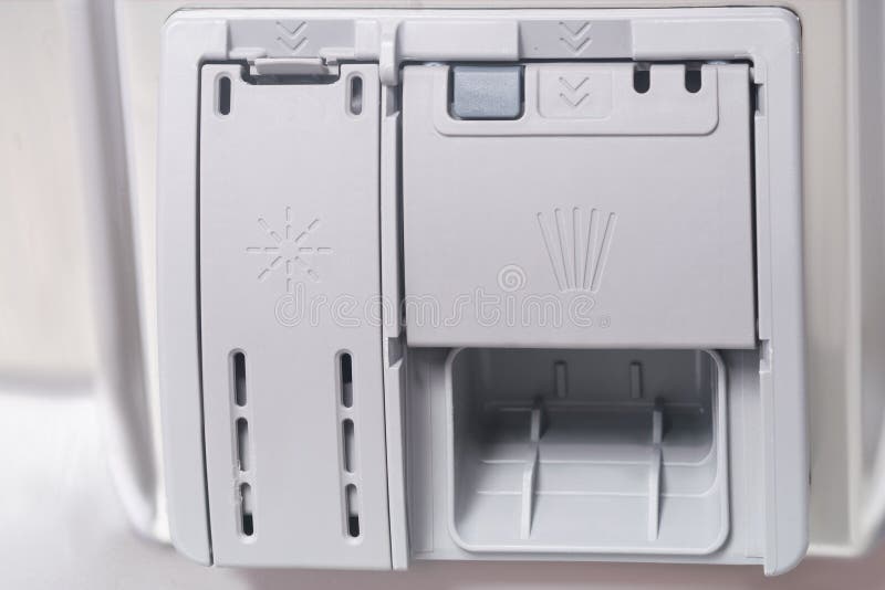 Container in the Dishwasher, Which Put Special Tablets and Liquid for