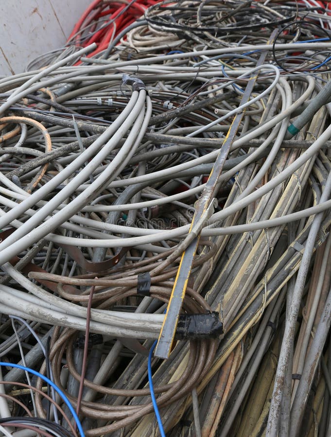 Copper Wires Go Where in Special Waste Landfill, Recyclable Stock Image