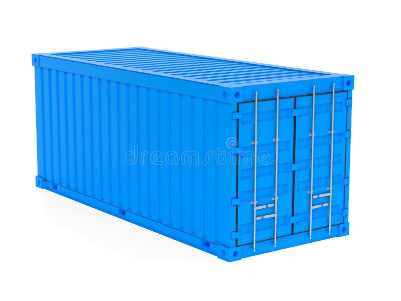 Container. rendering 3d contenitore intermodale blu royalty illustrazione gratis