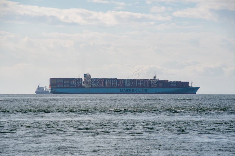A Container Ship Carrying Many Containers. October 20th. 2020 Vancouver