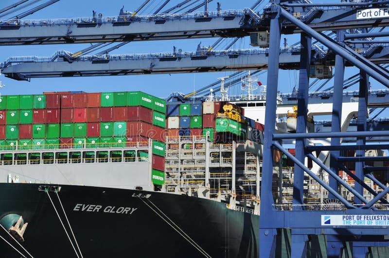 Container Ship Ever Glory at Felixstowe