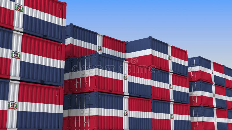 Container Terminal Full of Containers with Flag of Russia. Russian Export or Import Related 3D Rendering Stock Illustration - Illustration of product, industrial: 152817949