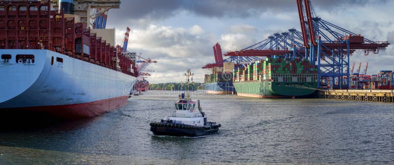 Port of Hamburg with Cranes Stock Photo - Image of freight, germany ...