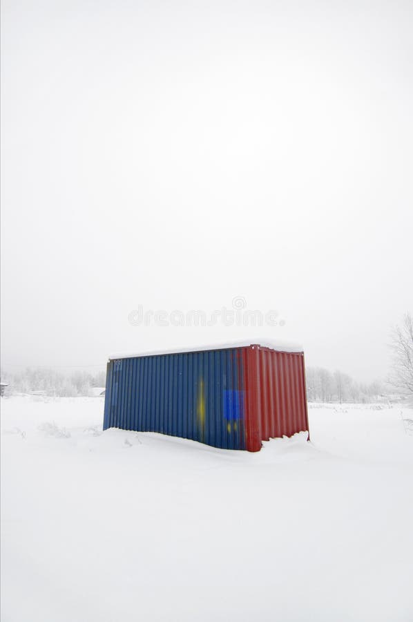 Container în zăpadă royalty free stock images