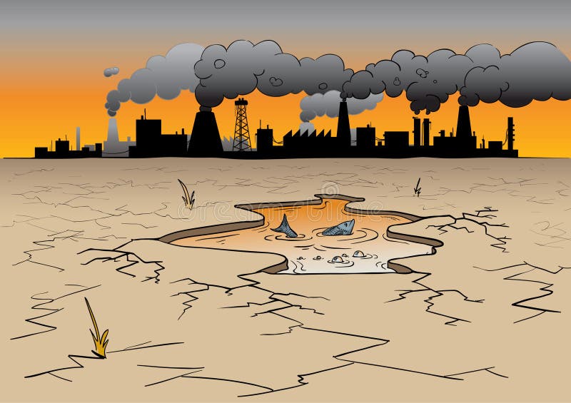 Conjunto De Banderas De Contaminación Ambiental Ilustración Del Vector