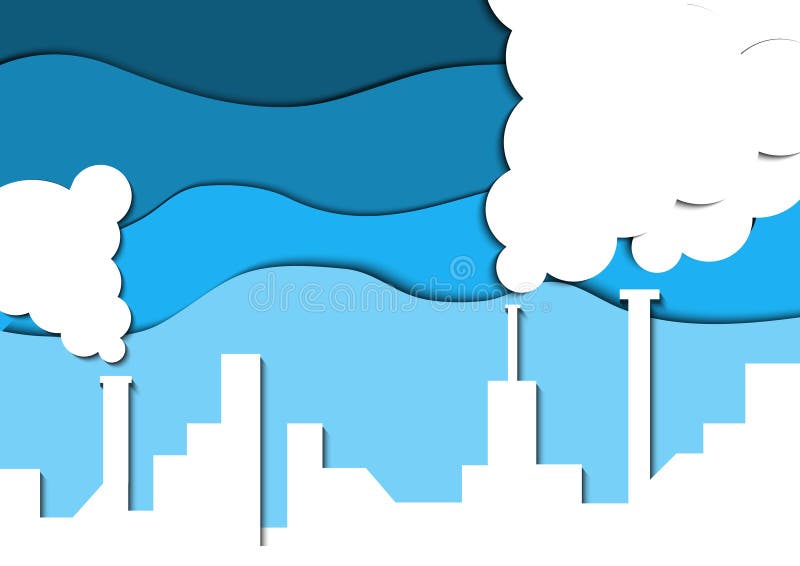 Contaminación industrial de Papercut Excepto la tierra stock de ilustración Contaminación industrial de Papercut Excepto la tierra stock de ilustración