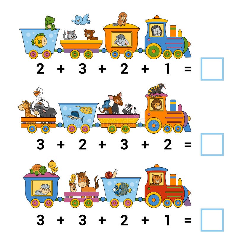 Jogo Educacional Da Matemática Para Crianças Atividade De Harmonização Da  Matemática Contando O Jogo Para Crianças, Adição Ilustração do Vetor -  Ilustração de elementar, professor: 102858624