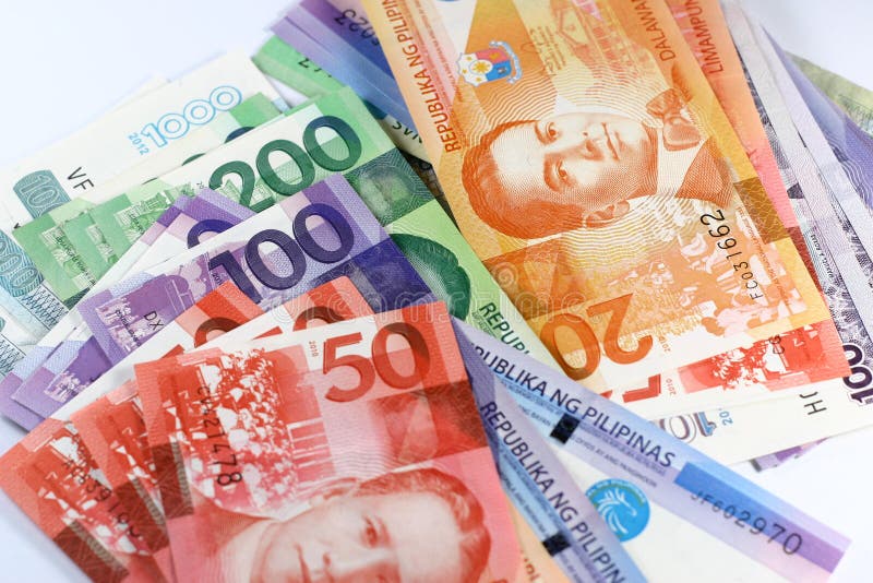 Contas do peso filipino imagens de stock Contas do peso filipino imagens de stock