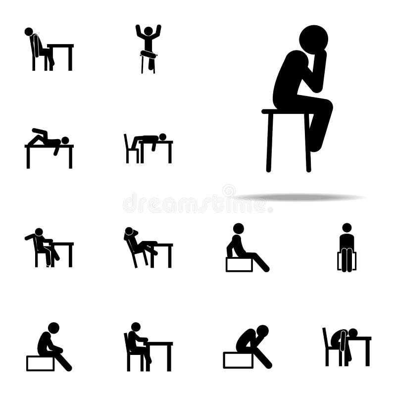 Contemplate, Man, Sit Icon. Man Sitting on Icons Universal Set for Web ...