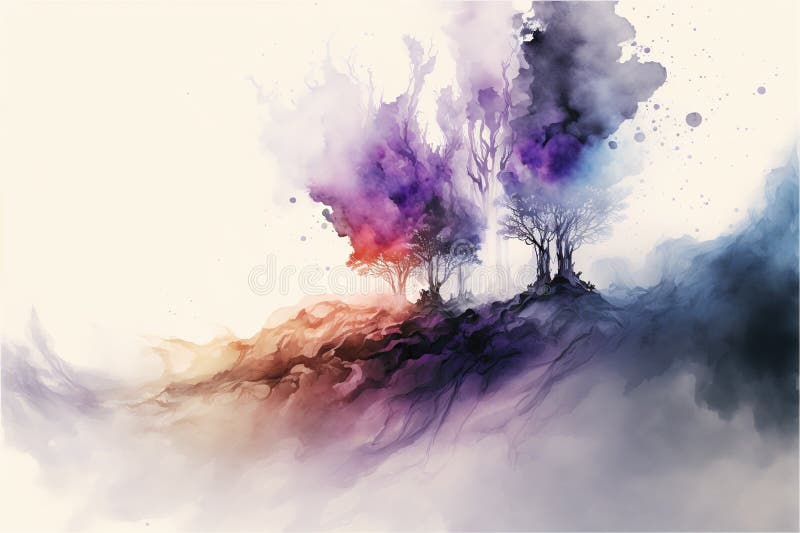 Contemporary abstract colorful smoke ink in the shape stock illustration