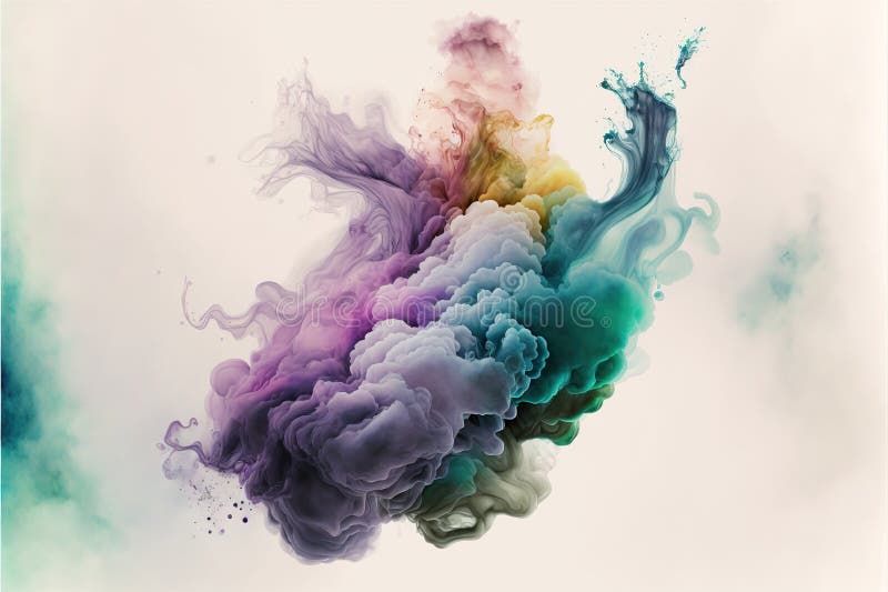 Contemporary abstract colorful smoke ink in the shape stock illustration