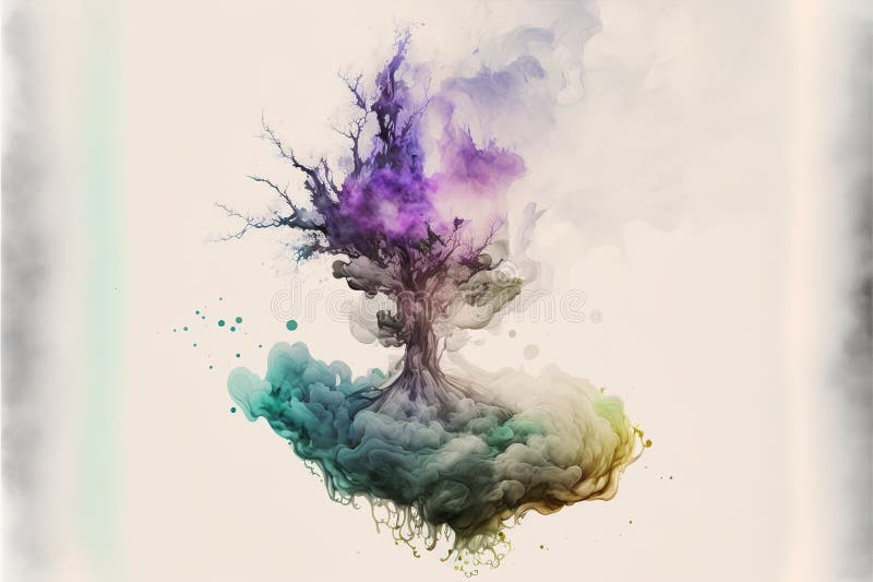 Contemporary abstract colorful smoke ink in the shape vector illustration