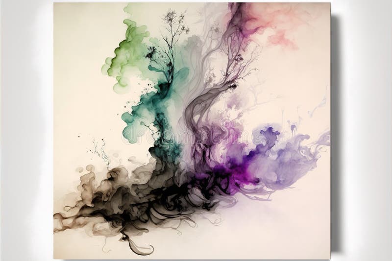 Contemporary abstract colorful smoke ink in the shape vector illustration
