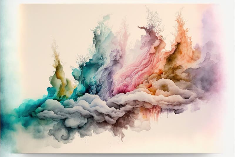 Contemporary abstract colorful smoke ink in the shape royalty free illustration