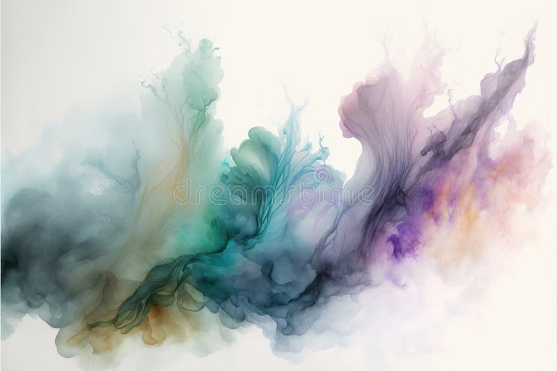Contemporary abstract colorful smoke ink in the shape vector illustration