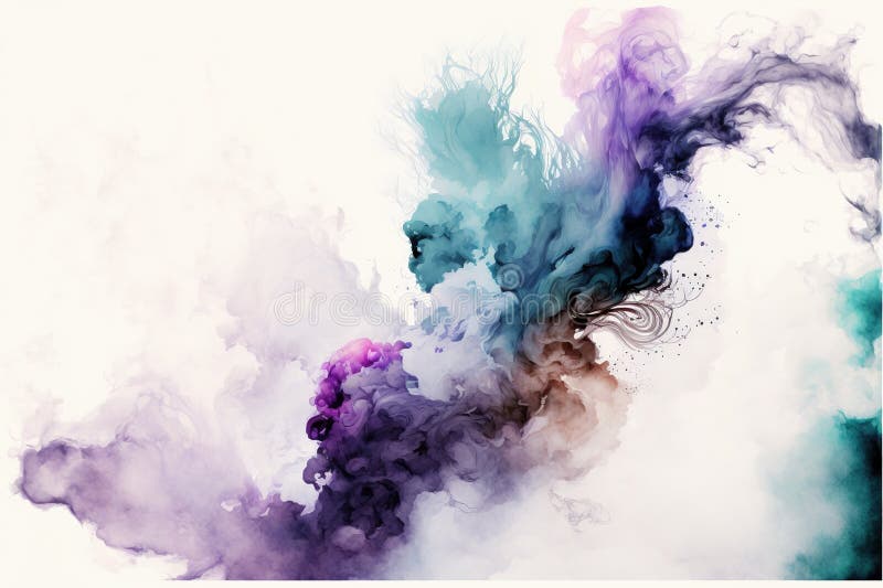 Contemporary abstract colorful smoke ink in the shape stock illustration