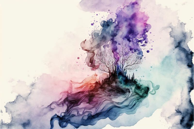 Contemporary abstract colorful smoke ink in the shape vector illustration